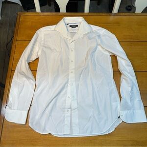 Men's White Spread-Collar Dress Shirt - Tailored Look